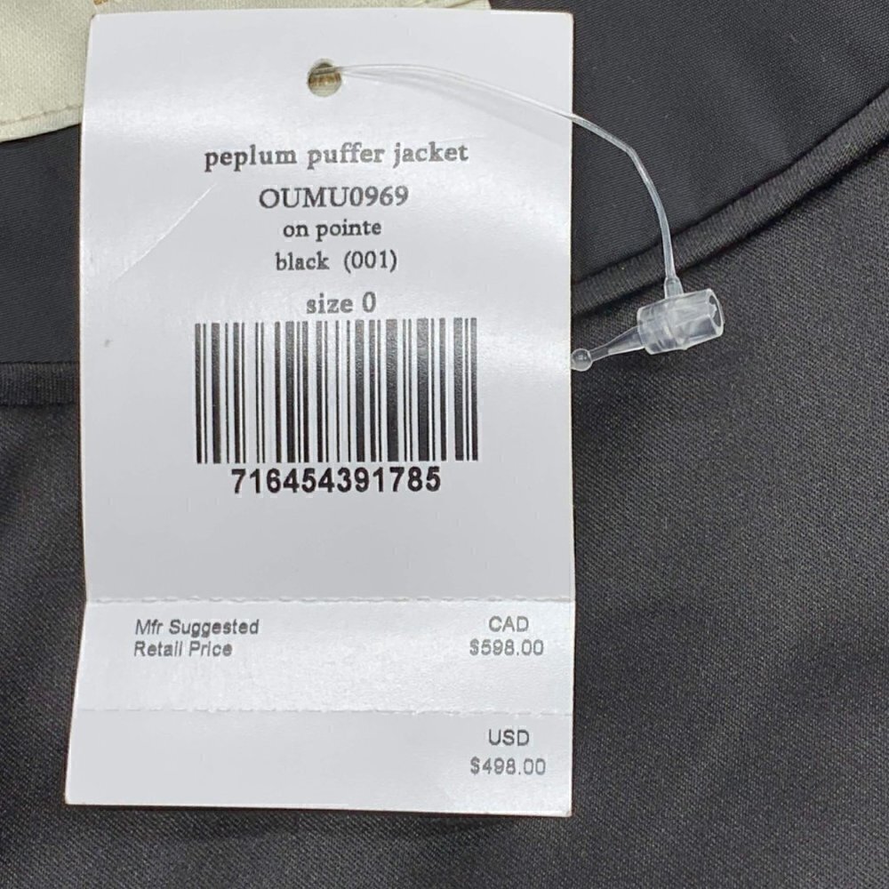 Kate Spade Black Peplum Puffer Jacket - Picture 5 of 6